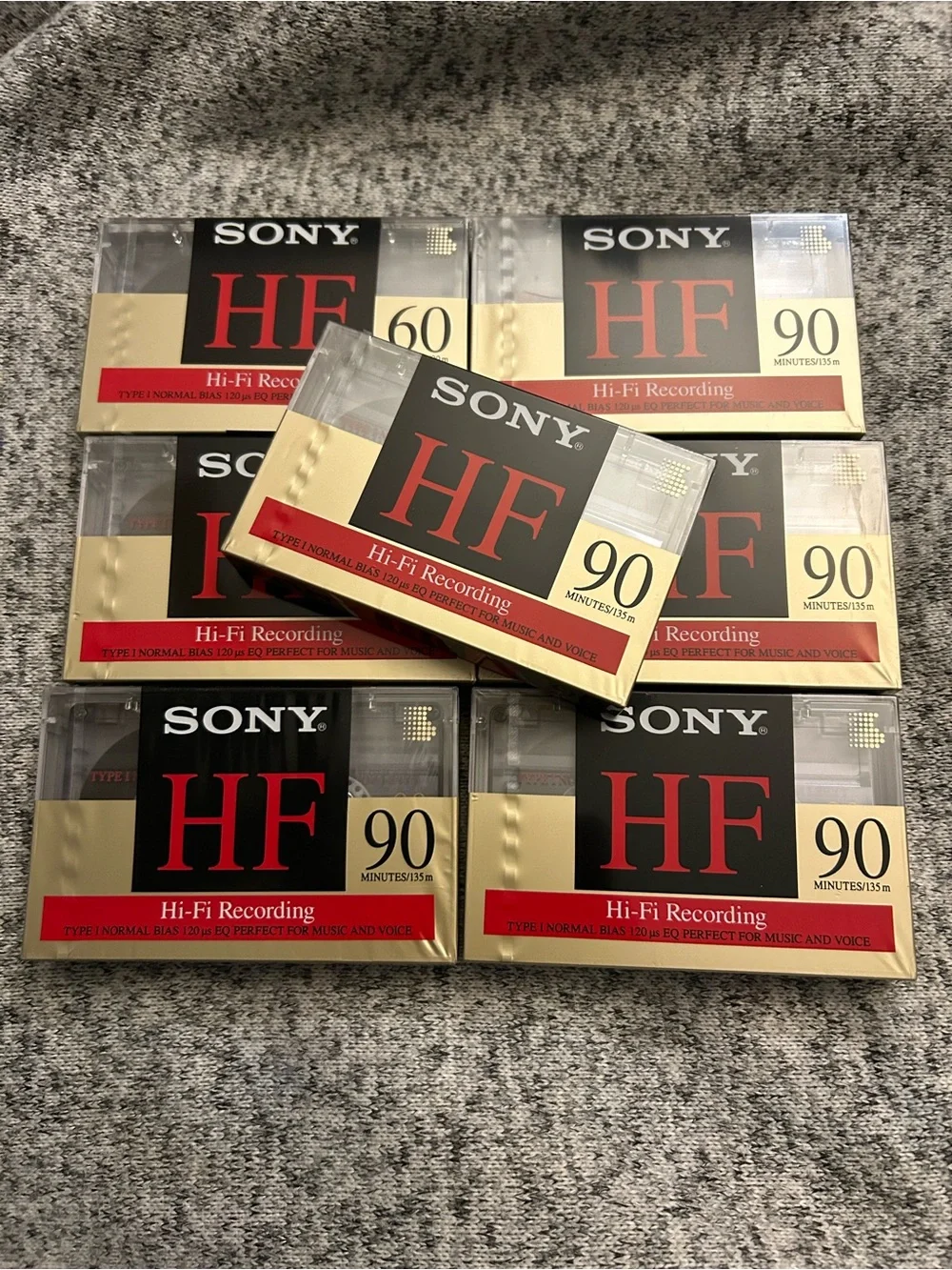 NEW Sony HF 60 minute Hi-Fi Recording Cassette Tape I sealed audio LOT OF 7